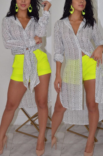Multicolor Fashion Printing Long Sleeve Chiffon Top