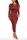 Wine Red Street Fashion adult Cap Sleeve Long Sleeves O neck Pencil Dress Mid-Calf Solid bandage Pa