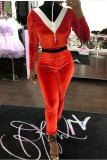 Red Sexy Solid Patchwork Long Sleeve O Neck Jumpsuits