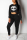Black Casual Sports Crop Loose Sweater Print Two Piece Suit