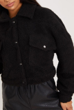 Black Fashion Casual Velvet Solid Coats