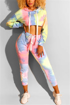 Multicolor Fashion Leisure Sports Autumn Printed Dyeing Two-piece Set