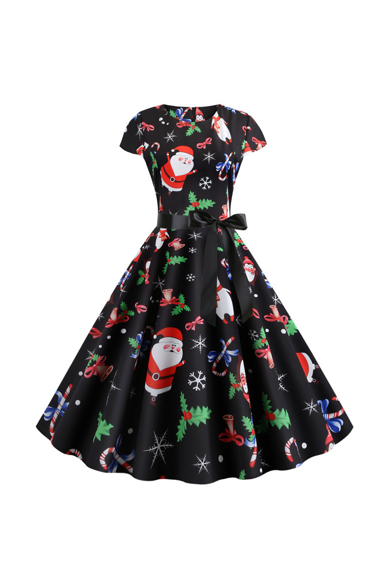 Christmas Eve Red Cotton Cord Dress main image 1