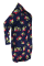 Blue Spandex OL Shirt sleeves Long Sleeves Square A-Line Knee-Length Print 