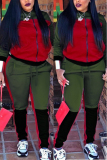 GreenAndRed Fashion Casual Sports Two-Piece Set