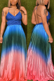 Multicolor Sexy Fashion Print Suspender Dress