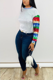 Multicolor Fashion Sequined Long Sleeve Top
