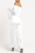 Black Fashion Solid Color Long Sleeve Umbilical One-Shoulder Jumpsuit