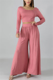 Pink Fashion Leisure Commute Sexy Loose Two Pieces