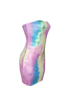 Multi-color Sexy Strapless Tie-dyed Dress