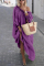 Purple Casual Solid Color One Shoulder Loose Dress