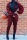 Wine Red Stylish Casual Lantern Sleeve Two-Piece Suit