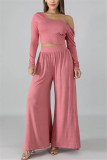 Pink Fashion Leisure Commute Sexy Loose Two Pieces