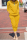 Yellow Casual Solid Two Piece Suits Patchwork pencil Long Sleeve Two-piece Pants Set