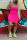 Rose Red Fashion Casual Sling Short Dress