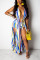 Color Sexy Fashion Striped Printing Shorts Suit