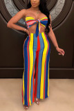 Colorful Sexy Stripe Printed Two-pieces Set