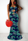Red Fashion Sexy Off The Shoulder Sleeveless Wrapped chest Asymmetrical Floor-Length Patchwork