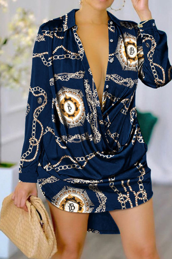 Casual Street Leopard Print Buttons Turndown Collar Blouses