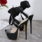 Black Casual Daily Bandage Patchwork Solid Color Fish Mouth Shoes