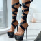 Black Casual Daily Bandage Patchwork Solid Color Fish Mouth Shoes