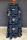 Deep Blue Casual Print Printing O Neck Printed Dress Dresses