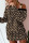 Khaki Casual Print Bandage Patchwork Oblique Collar Straight Dresses
