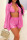 Rose Red Sexy Solid Patchwork Turndown Collar Long Sleeve Three Pieces