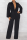 Black Street Solid Patchwork Turndown Collar Boot Cut Jumpsuits