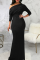 Red Street Solid Patchwork One Shoulder Trumpet Mermaid Dresses