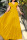 Yellow Casual Elegant Solid Patchwork Flounce Fold V Neck Evening Dress Dresses