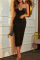 Black Sexy Formal Patchwork Backless Strapless Evening Dress Dresses