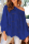 Blue Casual Solid Patchwork One Shoulder Tops