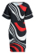 Black White Fashion Casual Print Patchwork O Neck Short Sleeve Dress