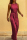 Burgundy Elegant Solid Sequined With Belt O Neck Straight Jumpsuits