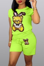 Fruit green Casual Fashion Patchwork Sequin Straight