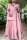 Pink Casual Solid Patchwork Turtleneck Straight Dresses