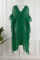 Green Sexy Solid Tassel Hollowed Out Patchwork V Neck Beach Dress Dresses