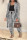 Black White Casual Print Ripped Printing Cardigan Collar Long Sleeve Two Pieces