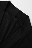 Black Casual Solid Patchwork Outerwear