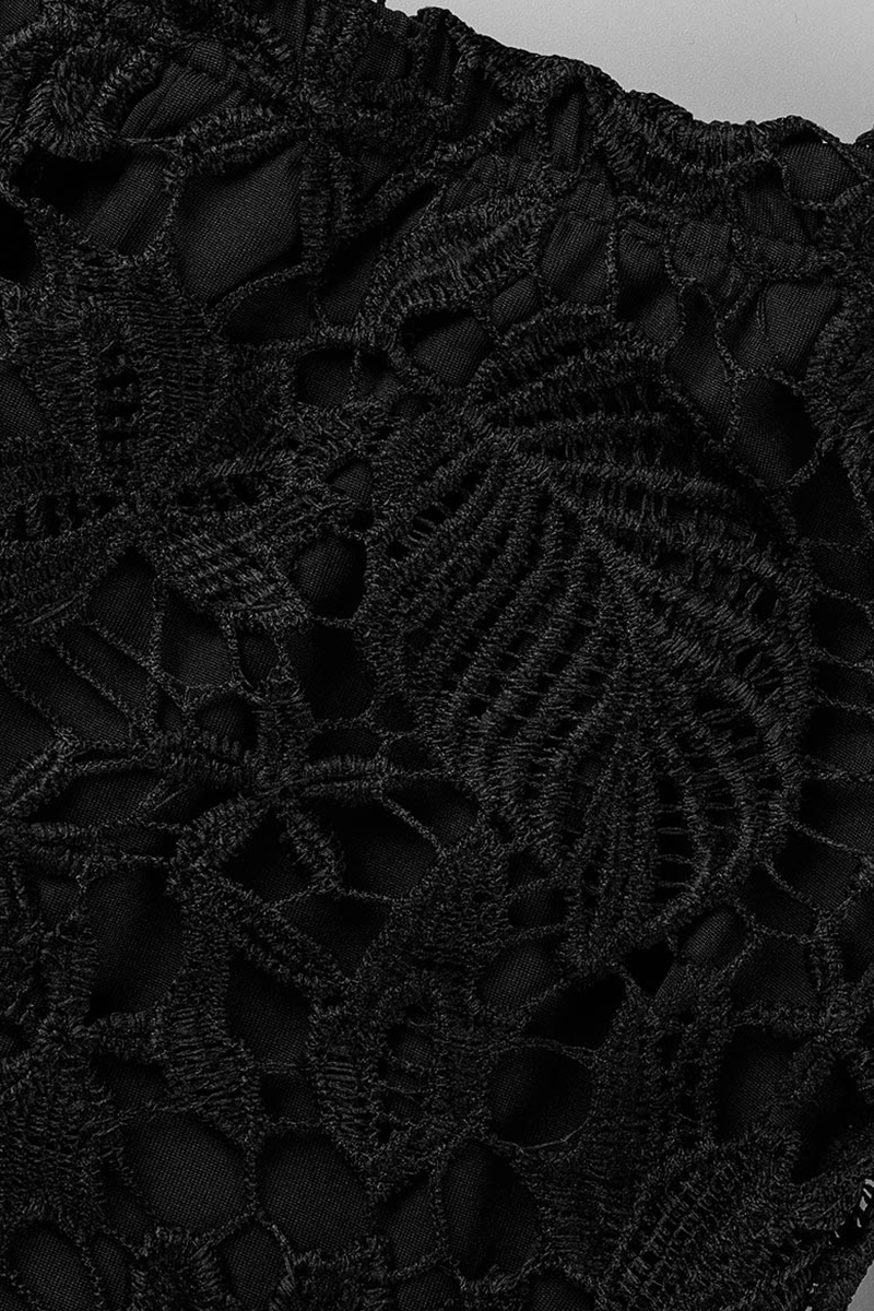 Black Lace Patchwork Top
