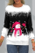 White Red Casual Print Printing O Neck Tops