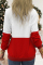 White Red Casual Print Printing O Neck Tops