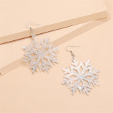 White Daily Simplicity Snowflake Patchwork Earrings