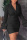 Black Casual Solid Patchwork Turn-back Collar Long Sleeve Dresses