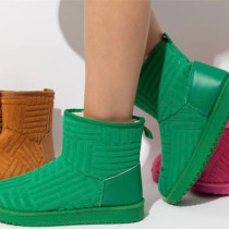 Green Casual Patchwork Solid Color Round Keep Warm Comfortable Shoes
