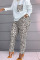 Blue Fashion Casual Print Patchwork O Neck Long Sleeve Two Pieces