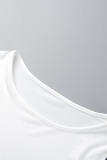 White Sexy Casual Print Basic O Neck Long Sleeve Dresses