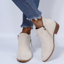 Cream White Casual Patchwork Solid Color Pointed Keep Warm Comfortable Shoes