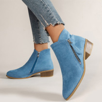 Blue Casual Patchwork Solid Color Pointed Keep Warm Comfortable Shoes